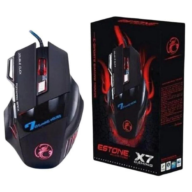 Mouse Gamer X7 - 3200 DPI com LED Laser e Botões Profissionais para PC