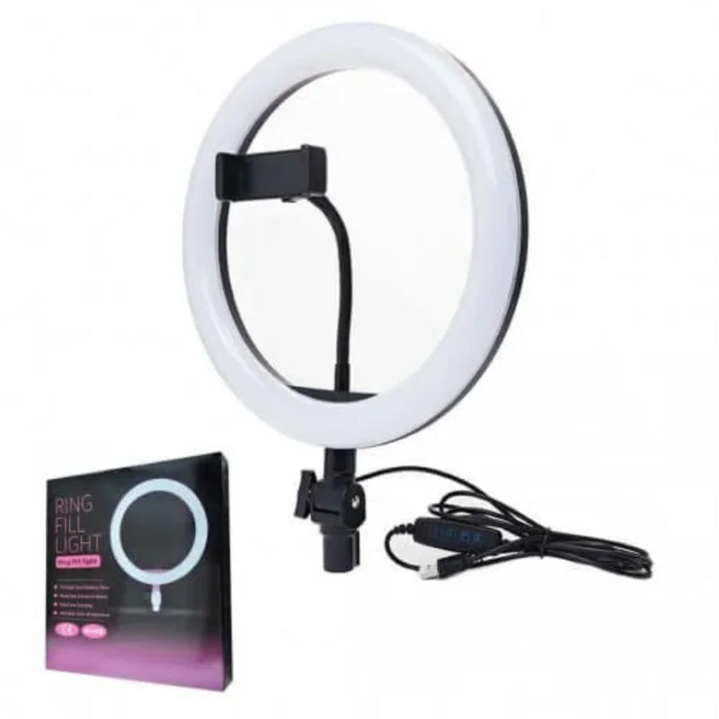 Ring Light LED 32cm (13") Sem Tripé – Iluminação Profissional Ajustável para Fotos e Vídeos, Compacta e Prática