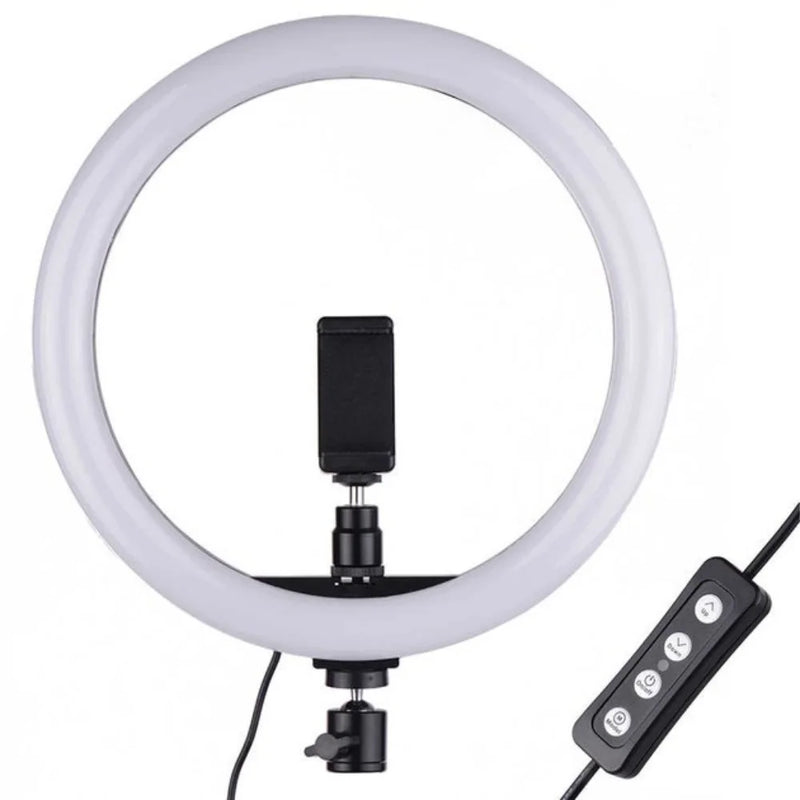 Ring Light LED 32cm (13") Sem Tripé – Iluminação Profissional Ajustável para Fotos e Vídeos, Compacta e Prática