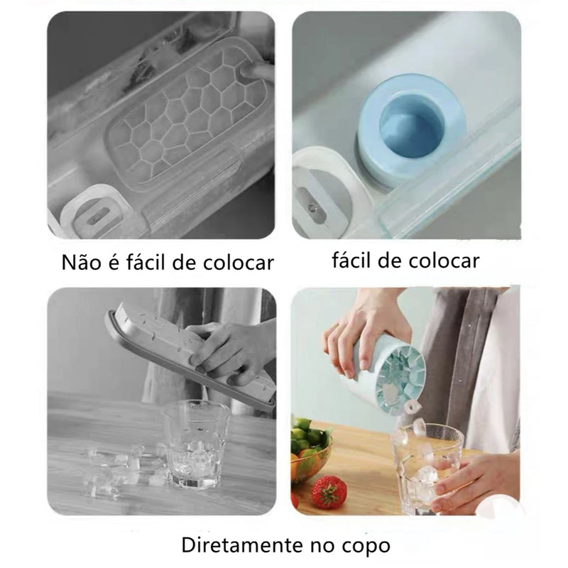 Forma de Gelo de Silicone – Moldes Flexíveis para Cubos de Gelo