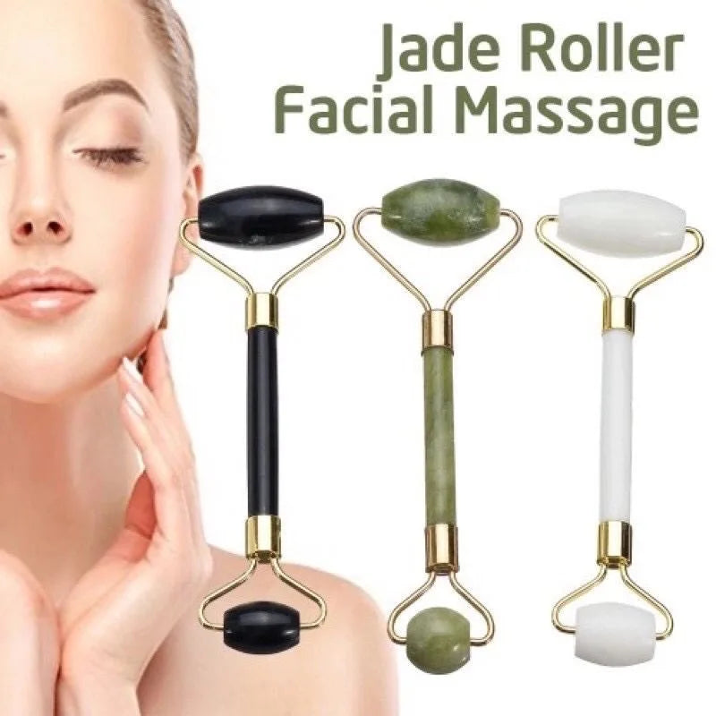 Rolinho Facial de Pedra de Jade Massageador Anti-Rugas