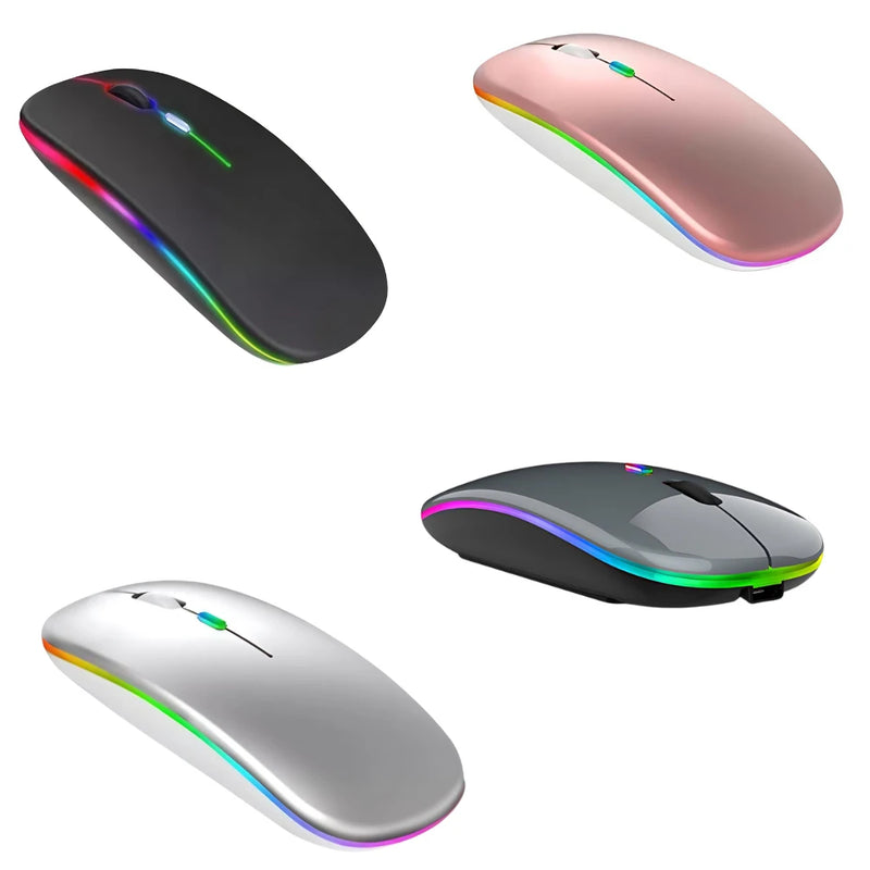 Mouse Sem Wireless Recarregável Led Rgb 2.4 Ghz Sem Fio