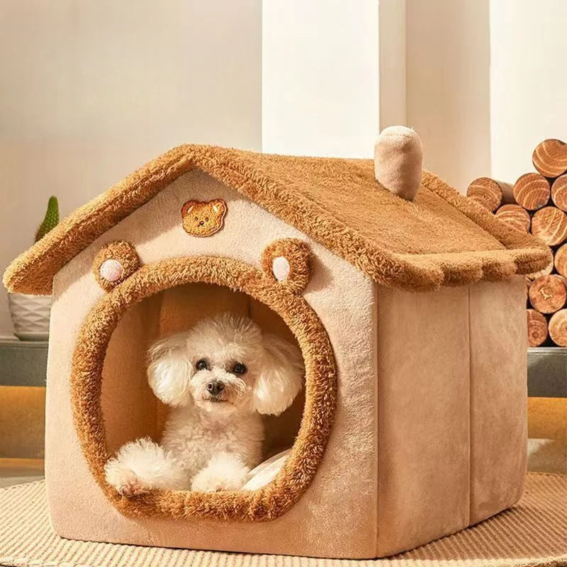 Casinha para Gatos e Cães – Cama Pet de 4 Estações, Desmontável e Lavável