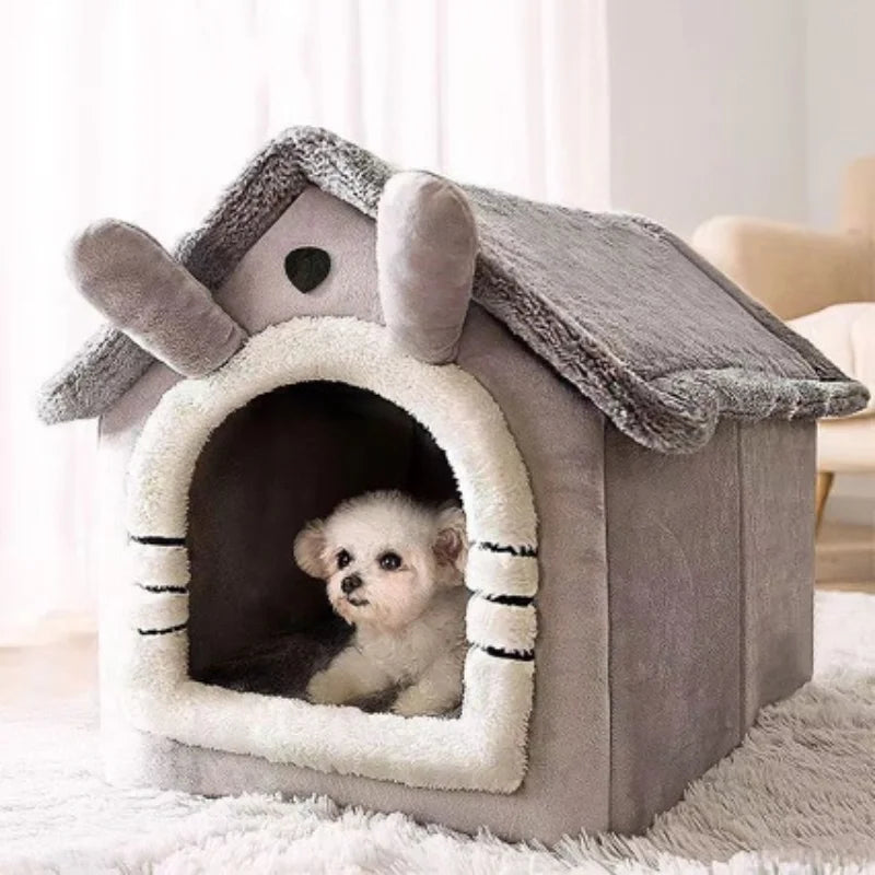 Casinha para Gatos e Cães – Cama Pet de 4 Estações, Desmontável e Lavável