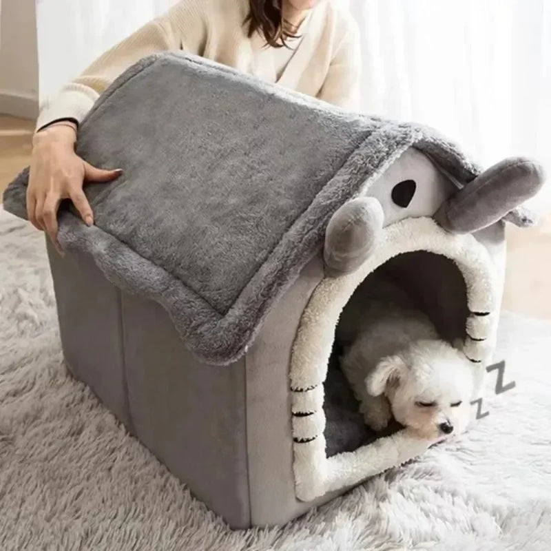 Casinha para Gatos e Cães – Cama Pet de 4 Estações, Desmontável e Lavável