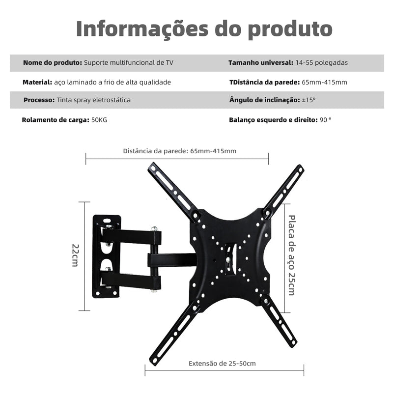 Suporte Articulado para Monitor e TV (14-42 Polegadas)