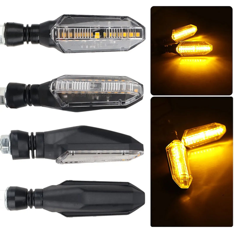 Motorcycle LED Turn Signals Amber Flowing Water Turn Signal Indicator Lamp Moto Flashing Blinker Taillights for Honda Yamaha